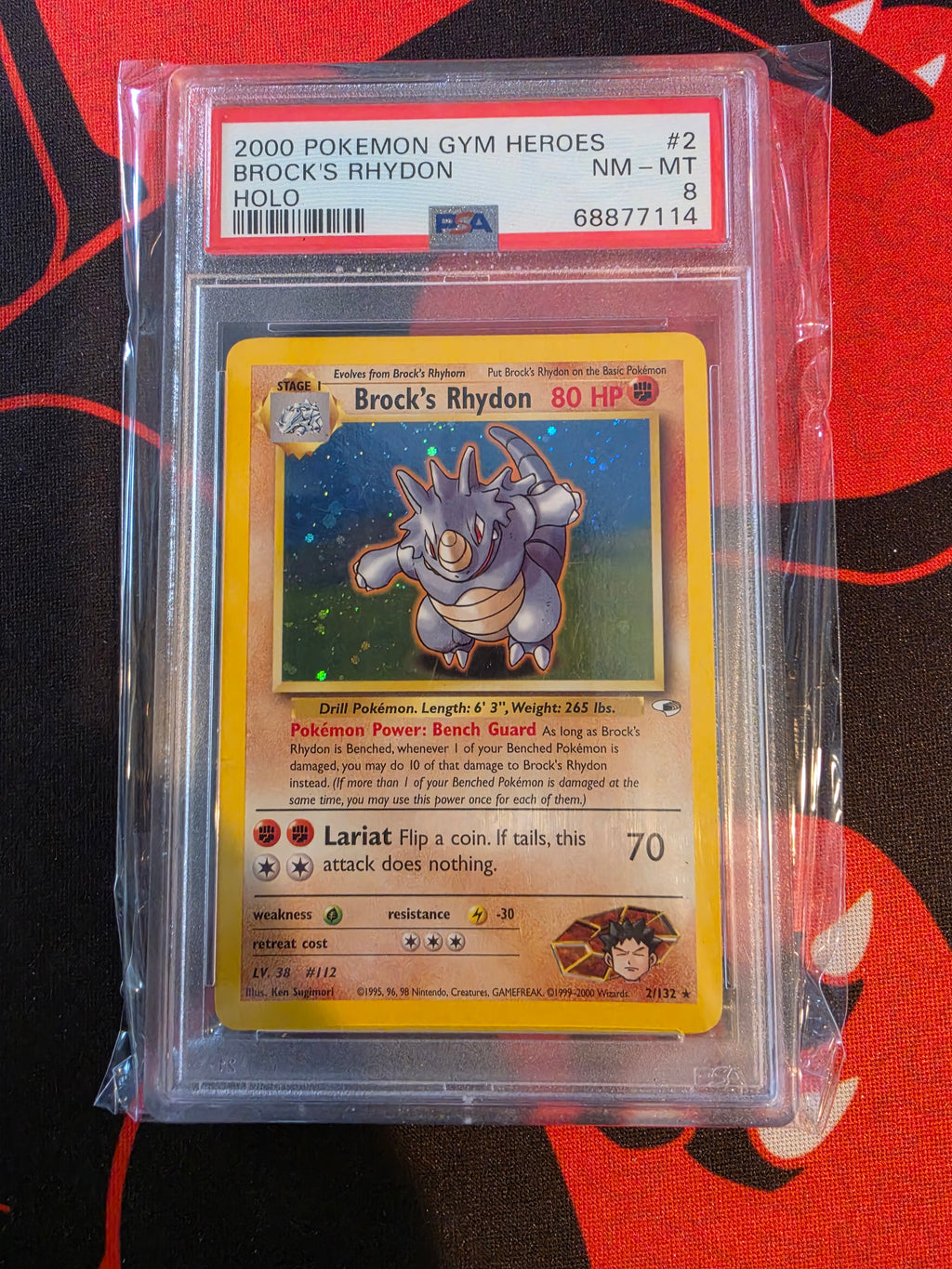 Brock's Rhydon #2 - Pokemon Gym Heroes PSA 8
