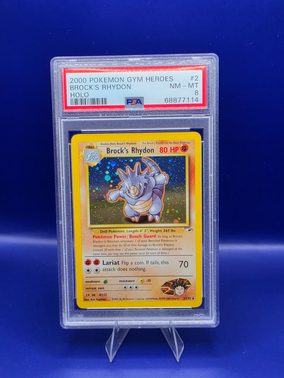 Brock's Rhydon #2 - Pokemon Gym Heroes PSA 8